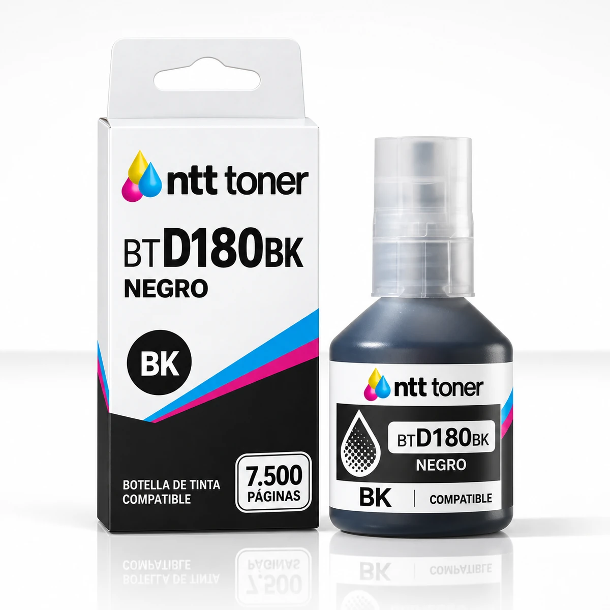 Botella Tinta Brother BTD180BK Negro Compatible