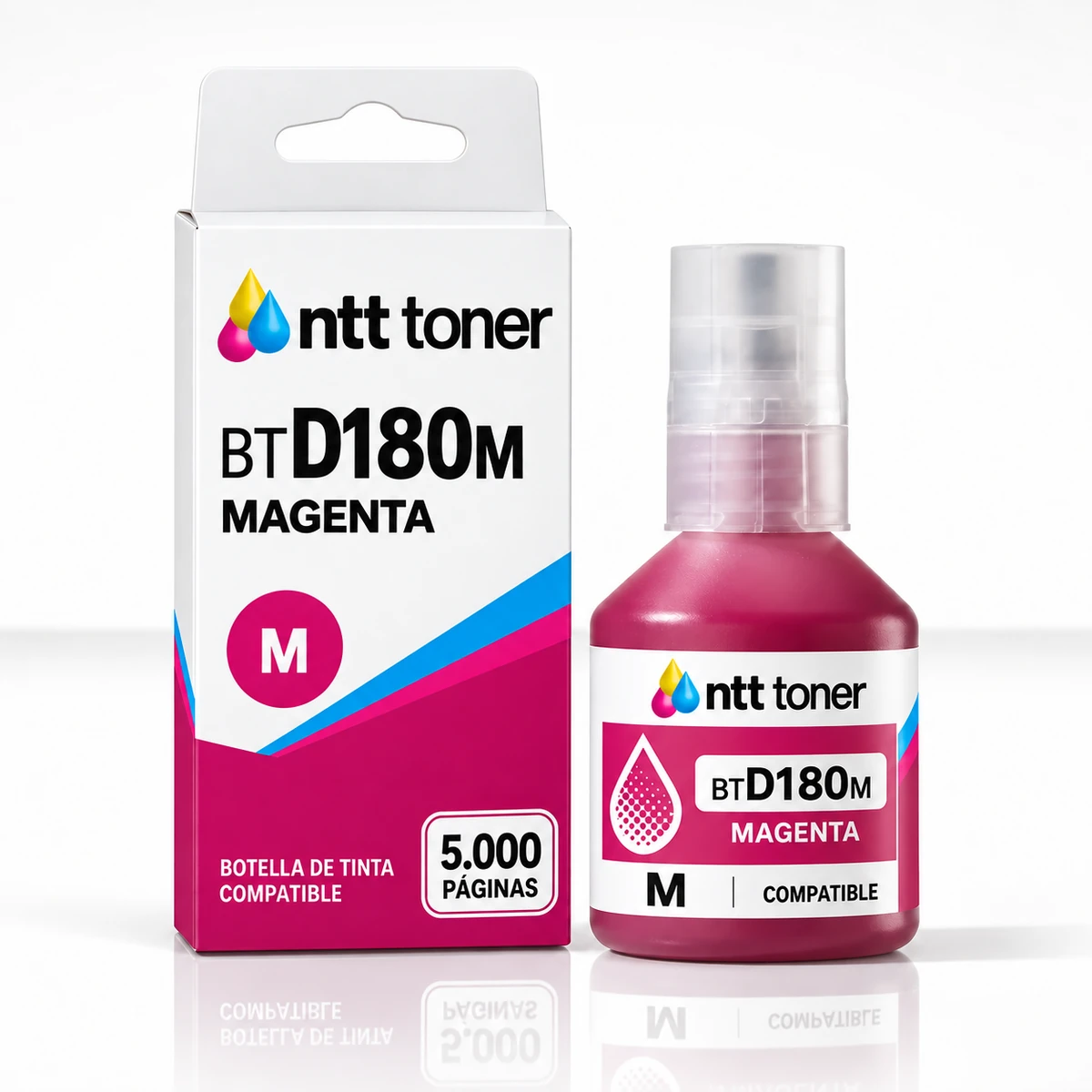 Botella Tinta Brother BTD180M Magenta Compatible