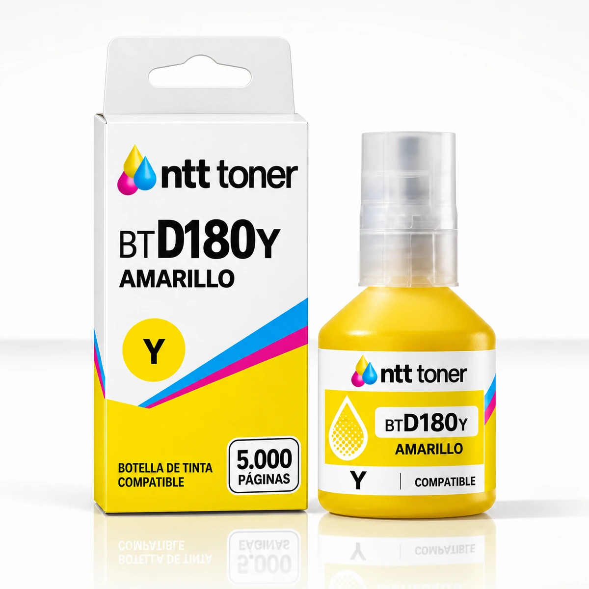 Botella Tinta Brother BTD180Y Amarillo Compatible