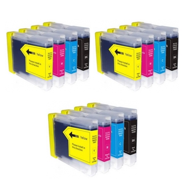 Pack 12 Cartuchos Tinta Brother LC970 / LC1000 Compatible