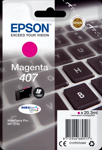 Cartucho Tinta Epson 407 Magenta Original Cartucho Tinta Epson 407 Magenta Original