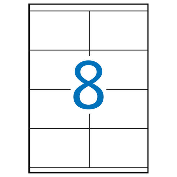 Apli Pack de 800 Etiquetas Blancas Permanentes 105.0 x 70.0mm - 100 Hojas x 8 Etiquetas