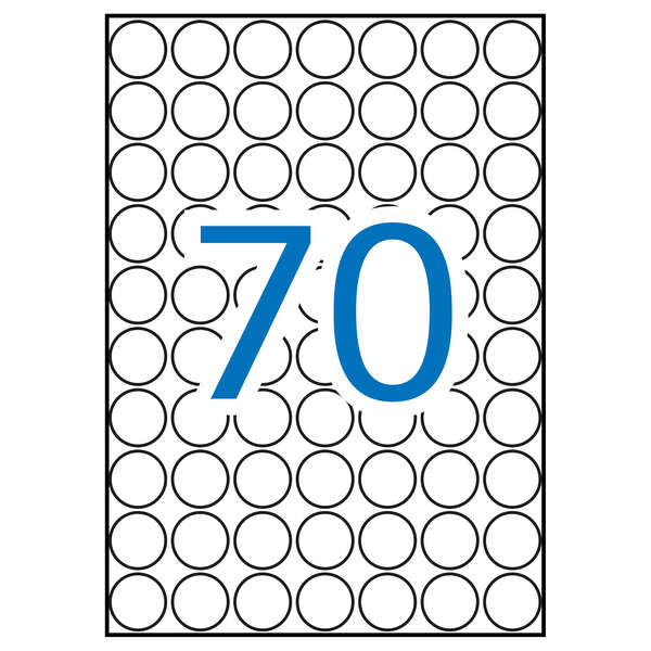 Apli Pack de 1.050 Etiquetas Redondas Ø 19mm - 15 Hojas A5 por 70 Etiquetas - Adhesivo Permanente - Color Blanco