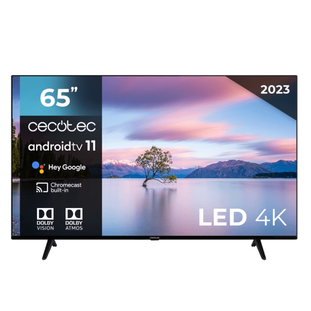 Cecotec A1 Series Televisor Smart TV 65\" LED UHD 4K HDR10 - Dolby Vision - Dolby Atmos - WiFi, HDMI, USB, Ethernet - Diseño Frameless - VESA 400x200mm