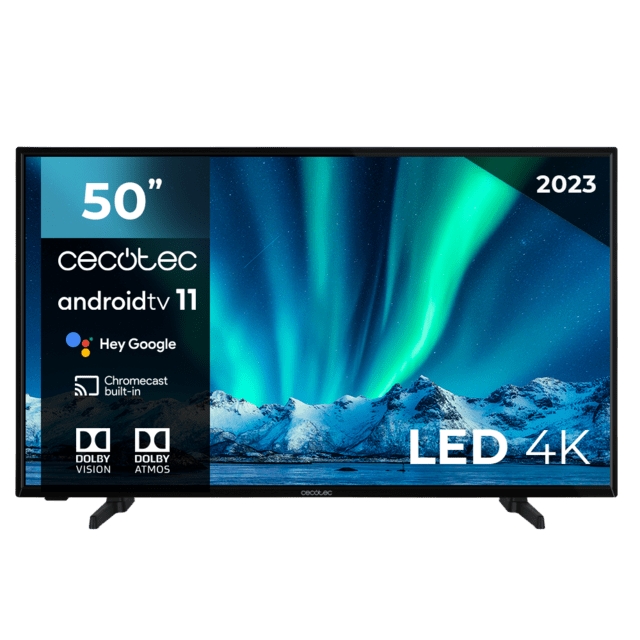 Cecotec A Series Televisor Smart TV 50\" LED UHD 4K HDR10 - Dolby Vision - Dolby Atmos - WiFi, HDMI, USB, Ethernet - Chromecast Integrado - VESA 200x200mm