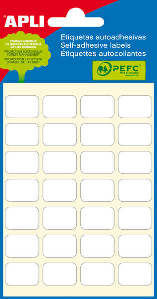 Apli Etiquetas Minibolsa Blancas 12.0 x 18.0mm 6 Hojas