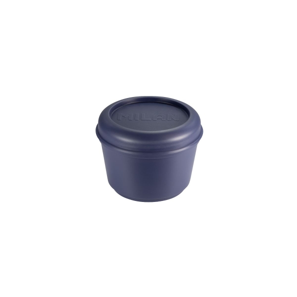 Milan Coleccion 430 Fiambrera Redonda 0.25L - Apta para Microondas, Lavavajillas y Congelador - Libre de BPA - Medidas 10 Ã? x 7cm - Color Azul