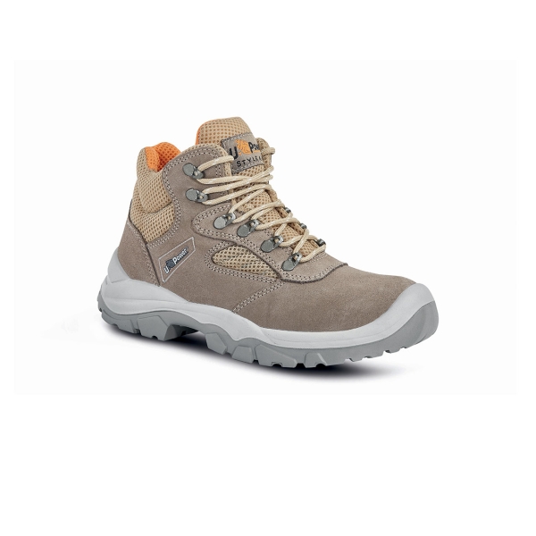 Upower Desert L Calzado de Seguridad Altos - Talla 39 - Empeine Gamuza Transpirable, Puntal Acero, Antiperforacion, Antideslizante, Lamina Ergonomica, Proteccion S1P FO SR - Color Beige