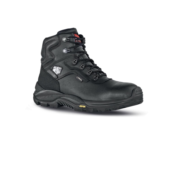 Upower Drop GTX S Calzado de Seguridad Botines - Talla 46 - Impermeables y Transpirables, Puntera Composite, Antiperforacion, Suela Antideslizante PU/VIBRAM, Proteccion S7S CI HI HRO FO SR - Color Negro