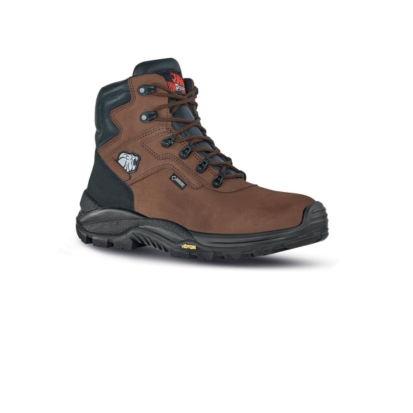 Upower Climb GTX S Calzado de Seguridad Botines - Talla 40 - Empeine Hidrofugo, Impermeable y Transpirable, Puntal Composite, Antiperforacion, Suela Antideslizante PU/VIBRAM, Proteccion S7S CI HI HRO FO SR - Color Marron