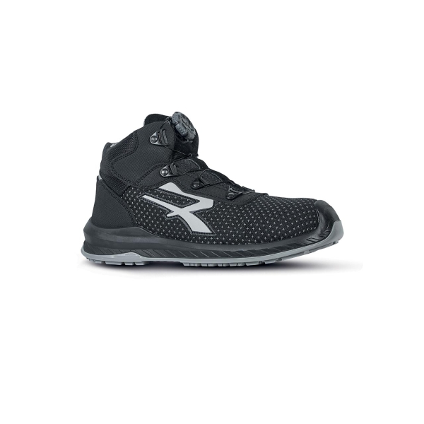 Upower Panama S ESD Zapato de Seguridad Alto - Talla 37 - Resistente a la Abrasion, Hidrorepelente, Puntera AirToe Composite, Antiperforacion, Suela Antideslizante - Color Negro