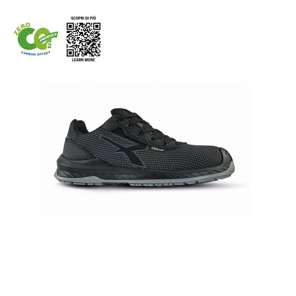 Upower Ember UK S ESD Calzado de Trabajo Carbon Neutral - Talla 47 - Seguridad S3S CI FO SR, Anti-Perforacion, Puntera AirToe Composite, Suela Antideslizante - Color Negro