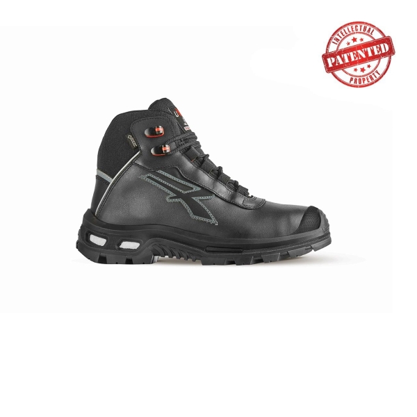 Upower Legend S Zapato de Seguridad - Talla 43 - Cuero Repelente al Agua, Puntera de Aluminio, Forro Gore-Tex, Suela Antideslizante y Antiestatica, Proteccion S7S CI HI HRO FO SR - Color Negro