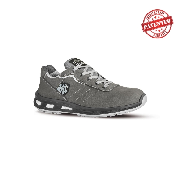 Upower Ring S ESD Calzado de Seguridad Bajos - Talla 40 - Cuero Nubuck, Puntera de Aluminio, Suela PU/PU, Hidrofugos, Antiarrugas, Antideslizantes, Proteccion S3S CI FO SR - Color Gris