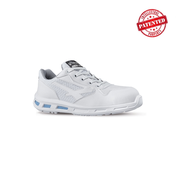 Upower June O Calzado de Seguridad Bajos - Talla 43 - Ligeros y Comodos, Empeine Nylon Ultra-Transpirable, Puntal Composite, Suela Antideslizante, Proteccion S1 FO SR - Color Blanco