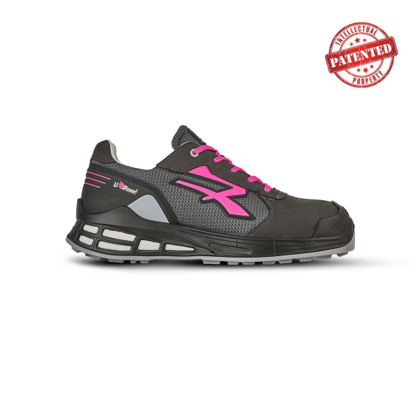 Upower Ivy S ESD Calzado de Seguridad de Trabajo - Talla 39 - Empeine Transpirable, Puntera Reforzada, Plantilla Anatomica Antibacteriana, Proteccion AirToe Aluminium, Retorno de Energia Infinergy - Color Gris/Rosa