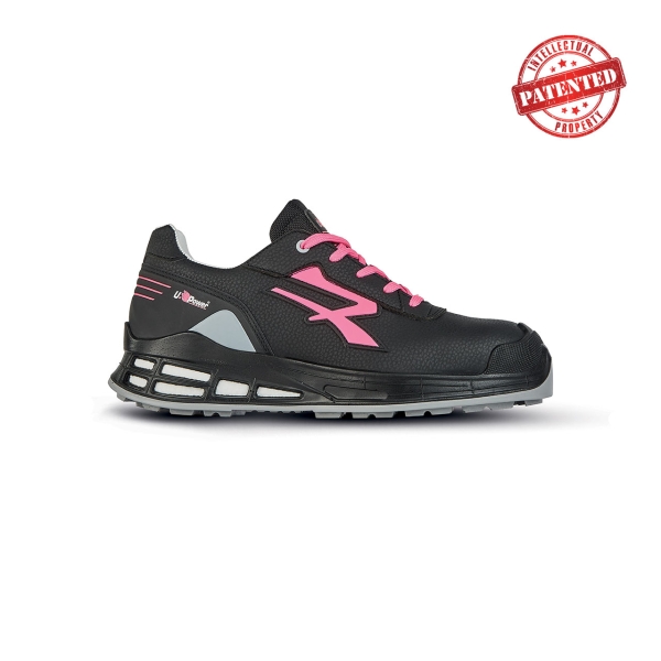 Upower Sylvie S ESD Calzado de Seguridad Femenino - Talla 38 - Microfibra Hidrofuga, Puntera Airtoe Aluminium, Entresuela Infinergy, Antiperforacion, Suela Antideslizante - Color Negro/Rosa