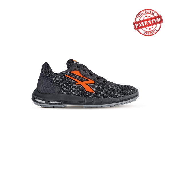 Upower Taurus Plus S ESD Calzado de Seguridad - Talla 42 - Puntera AirToe Aluminium, Antipinchazos, Alta Resistencia a la Abrasion, Suela PU/PU High Rebound, Proteccion S3S CI FO SR - Color Gris Oscuro/Naranja