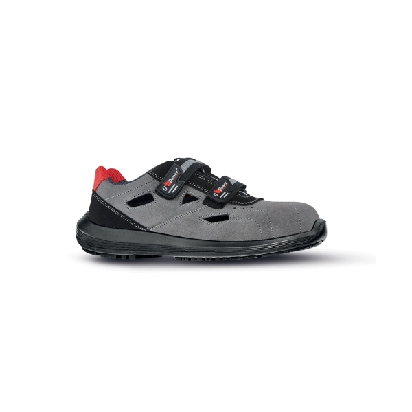 Upower Labrador S Calzado de Seguridad Bajos - Talla 45 - Gamuza Suave Airnet, Mesh Transpirable, AirToe Composite, Antiperforacion, Antideslizante, Proteccion S1PS FO SR - Color Negro/Gris