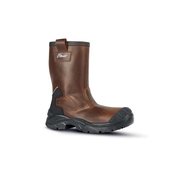 Upower Alaska UK S Botines de Seguridad - Talla 41 - Empeine Piel Hidrofugo, Forro Lana Ecologica, Puntera AirToe Composite, Antiperforacion, Antideslizante, Suela PU/PU, Proteccion S3S CI FO SR - Color Marron