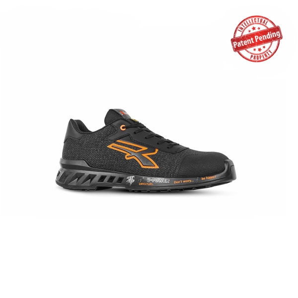 Upower Bruce S ESD Calzado de Seguridad Super Ligeros - Talla 35 - Nylon Transpirable, Proteccion Anti-Abrasion, Suela Antideslizante, Anti-Perforacion, Puntera AirToe Aluminium, S1PS FO SR - Color Gris/Naranja