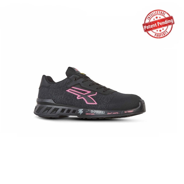 Upower Michelle S ESD Calzado de Seguridad Ligeros para Mujer - Talla 38 - Nylon Ultra-Transpirable, Pelicula Antiabrasion, Plantilla Antiperforacion, Puntera AirToe Aluminium, Proteccion S1PS FO SR - Color Negro/Rosa