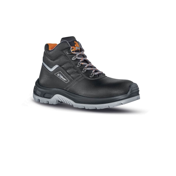 Upower Innovation RS L Botines de Seguridad - Talla 47 - Empeine Piel Hidrofugo, Puntal Composite, Lamina Acero Ergonomica, Suela Antideslizante, Proteccion S3 FO SR - Color Negro