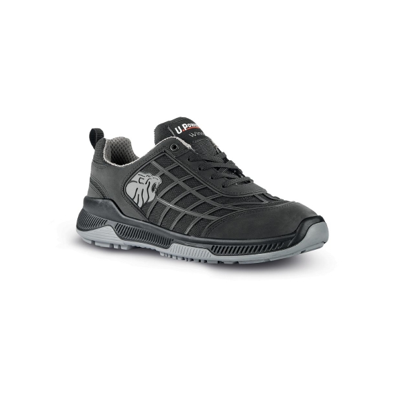 Upower Dribbling S Calzado de Seguridad Bajos - Talla 39 - Empeine Pull-Up, Hidrofugos, Antiperforacion, Antideslizantes, Suela Doble PU, Proteccion S3S FO SR - Color Negro