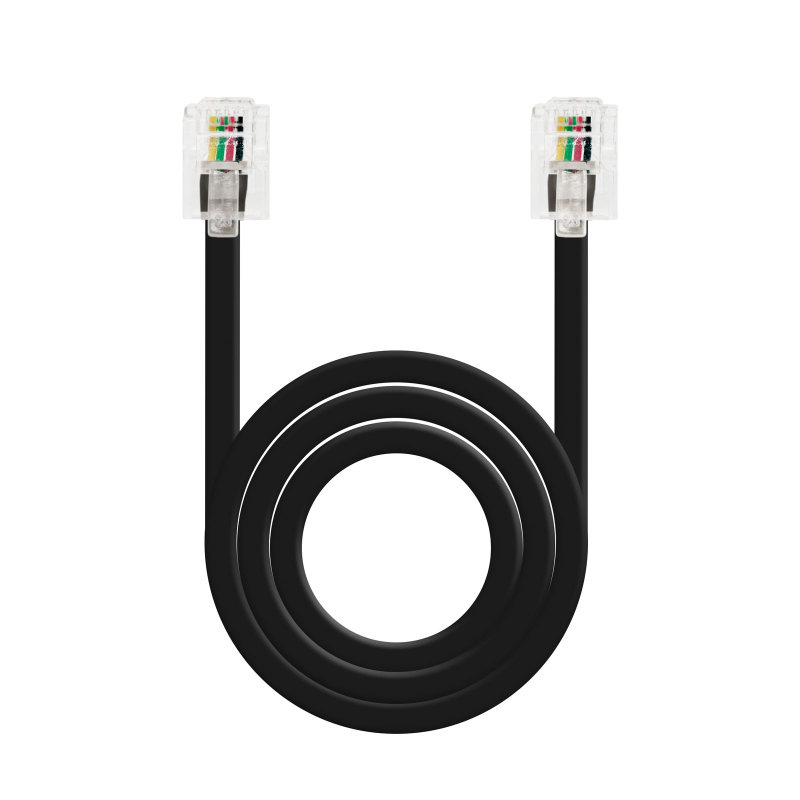 Nanocable Cable de Telefono 6P4C RJ11 Macho a RJ11 Macho 2m - Color Negro