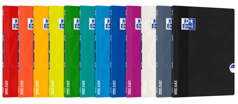 Oxford Openflex Libreta Grapada Tapa Plastico A4+ Seyes - Resistente Tapa de Plastico - Formato A4+ - Hojas con Lineas Seyes - con Margen