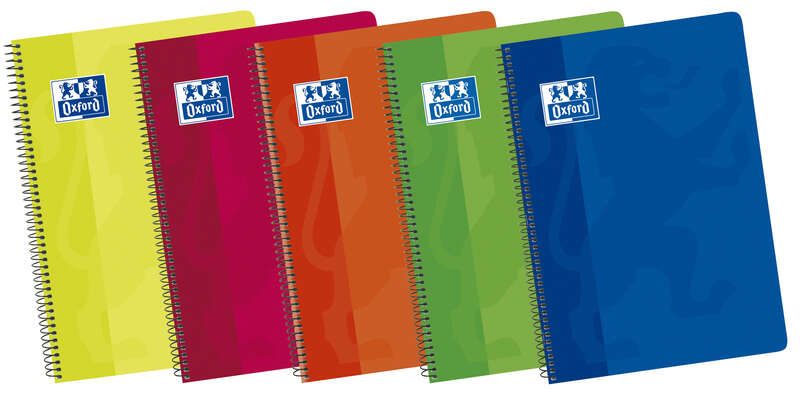 Oxford School Classic Fº Cuaderno Espiral Tapa Blanda 4x4 - 80 Hojas - Colores Vivos - Margen 4x4 - Ideal para Estudiantes