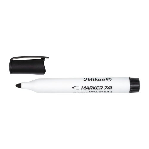 Pelikan 741F Rotulador para Pizarra Blanca - Punta de 2mm - Capuchon Antisecado - Borrable en Seco - Color Negro