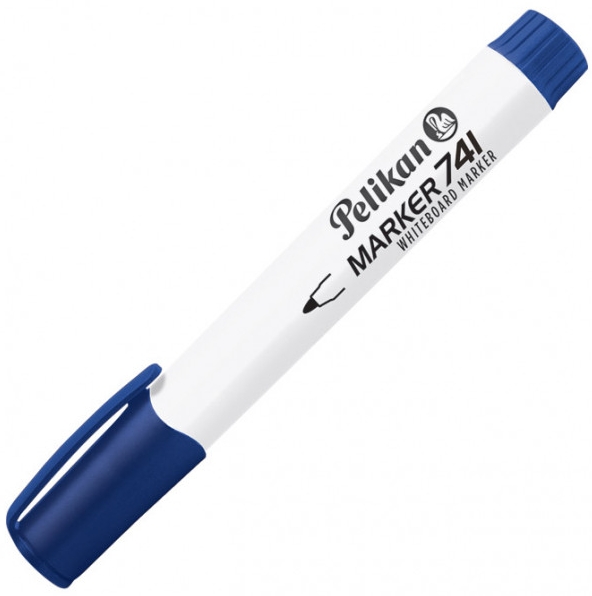 Pelikan 741F Rotulador para Pizarra Blanca - Punta de 2mm - Capuchon Antisecado - Borrable en Seco - Color Azul
