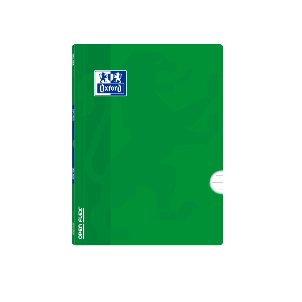 Oxford School Classic Openflex Libreta Grapada A5+ 48 Hojas 1 Linea con Margen - Tapa de Plastico Translucido - Ideal para Estudiantes - Color Verde