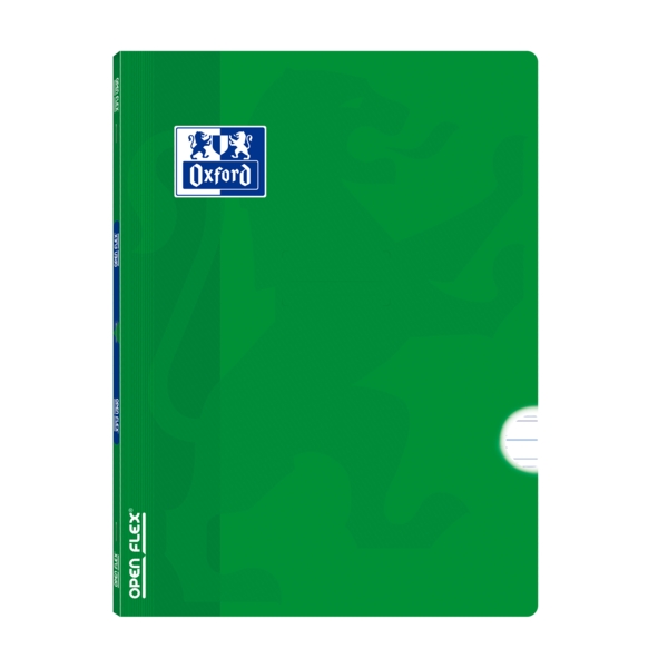 Oxford School Classic Openflex A4 - Tapa de Plastico Resistente - Libreta Grapada con Pauta 3.5 y Margen - 48 Hojas de Papel Verde de Alta Calidad