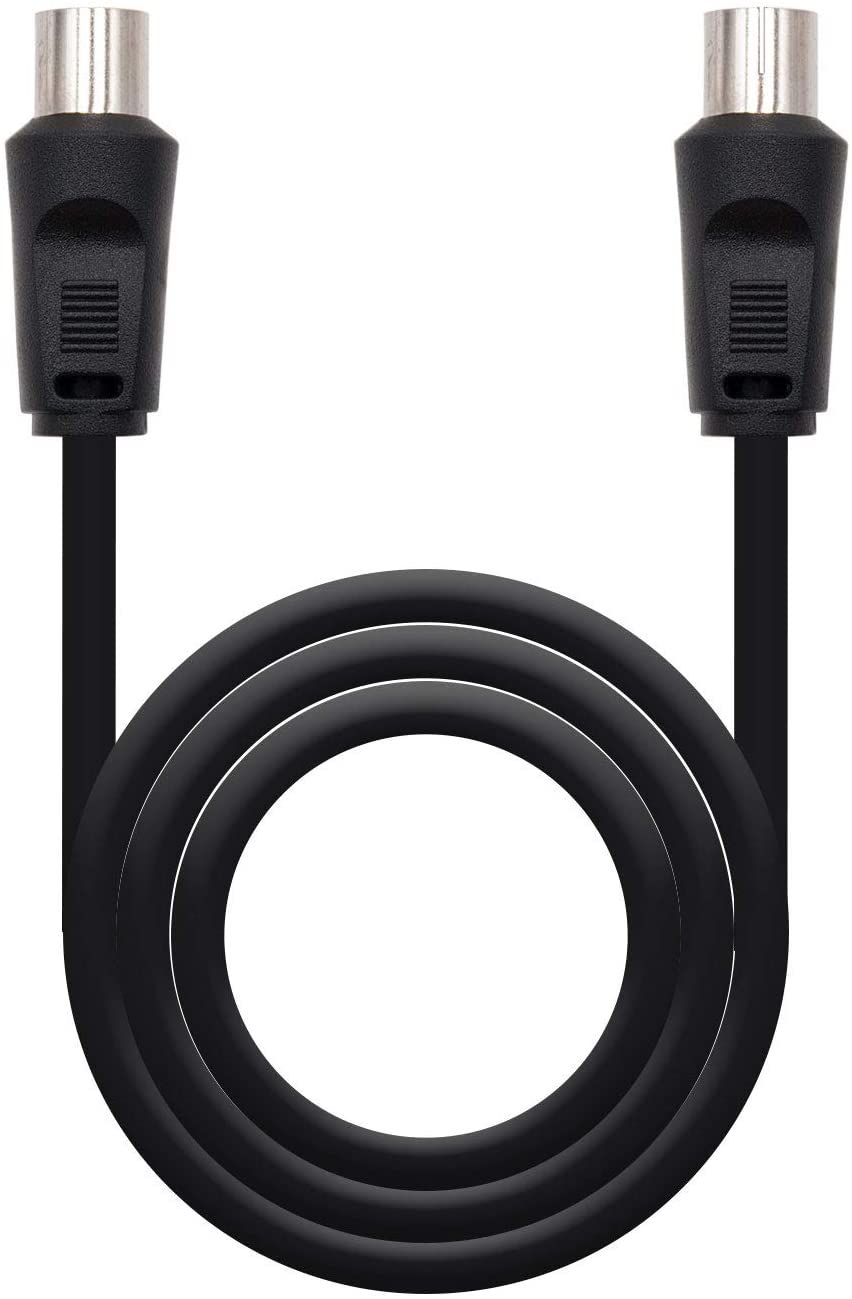 Nanocable Cable de Antena TV 75 OHM Macho/Hembra 1.80m - Color Negro