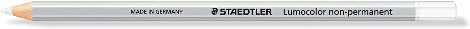 Staedtler Lumocolor 108 Lapiz de Color Hexagonal - Especial para Superfiices Lisas - Marcado Opaco - Color Blanco