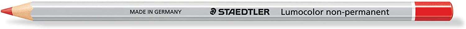 Staedtler Lumocolor 108 Lapiz de Color Hexagonal - Especial para Superfiices Lisas - Marcado Opaco - Color Rojo