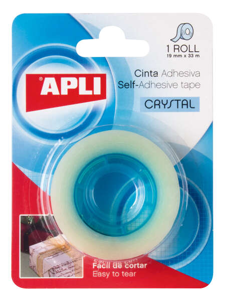 Apli Cinta Adhesiva Crystal - 19mm x 33m - Transparente y Resistente