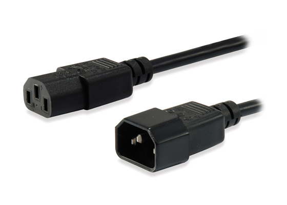 Equip Cable Alargador de Alimentacion C13 a C14 Macho/Hembra 1.8m Negro