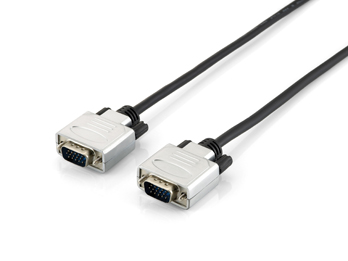 Equip Cable VGA Alargador 2 x HDB15 VGA Macho - Carcasas Metalicas - Tornillos Moleteados - Longitud 1.8 m. - Color Negro