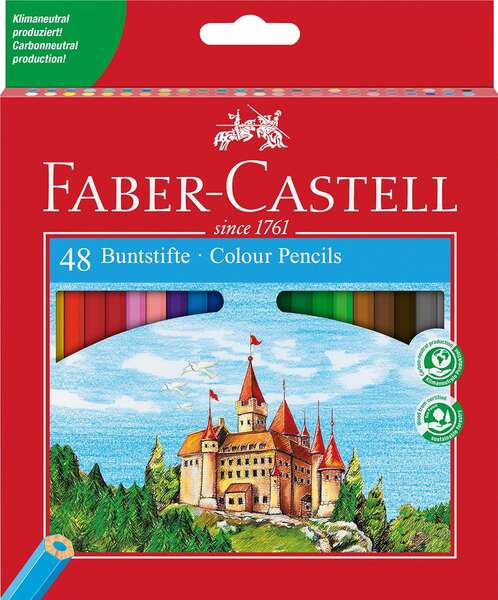 Faber-Castell Classic Colour Pack de 48 Lapices de Colores Hexagonales - Resistencia a la Rotura - Colores Surtidos