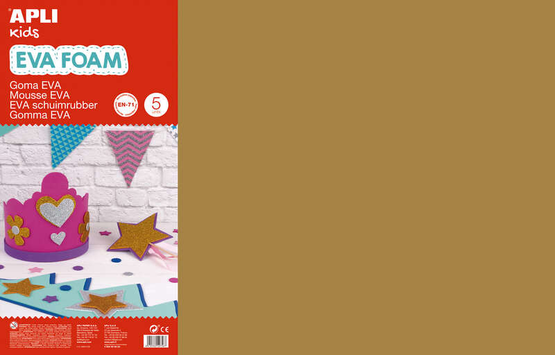 Apli Goma Eva Marron 600x400 - 5 Hojas de Alta Calidad y Facil de Cortar