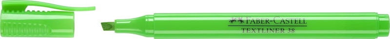 Faber-Castell Textliner 38 Marcador Fluorescente - Cuerpo Fino - Punta Biselada - Trazo Grueso y Fino - Tinta con Base de Agua - Color Verde Faber-Castell Textliner 38 Marcador Fluorescente - Cuerpo Fino - Punta Biselada - Trazo Grueso y Fino - Tinta con Base de Agua - Color Verde