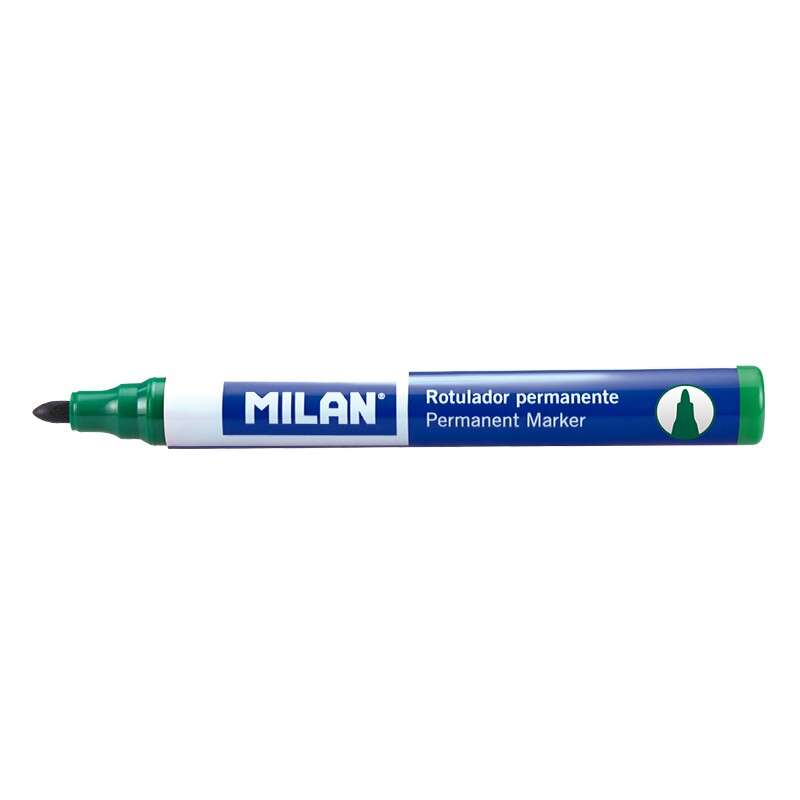 Milan Rotuladores Permanentes con Punta Redonda - Punta 4 mm - Tinta a Base de Alcohol - Color Verde Milan Rotuladores Permanentes con Punta Redonda - Punta 4 mm - Tinta a Base de Alcohol - Color Verde