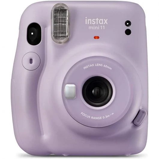 Fujifilm Instax Mini 11 Lilac Purple Camara Instantanea - Tamaño de Imagen 62x46mm - Flash Auto - Mini Espejo para Selfies - Correa de Mano y 2 Botones de Obturador Diferentes