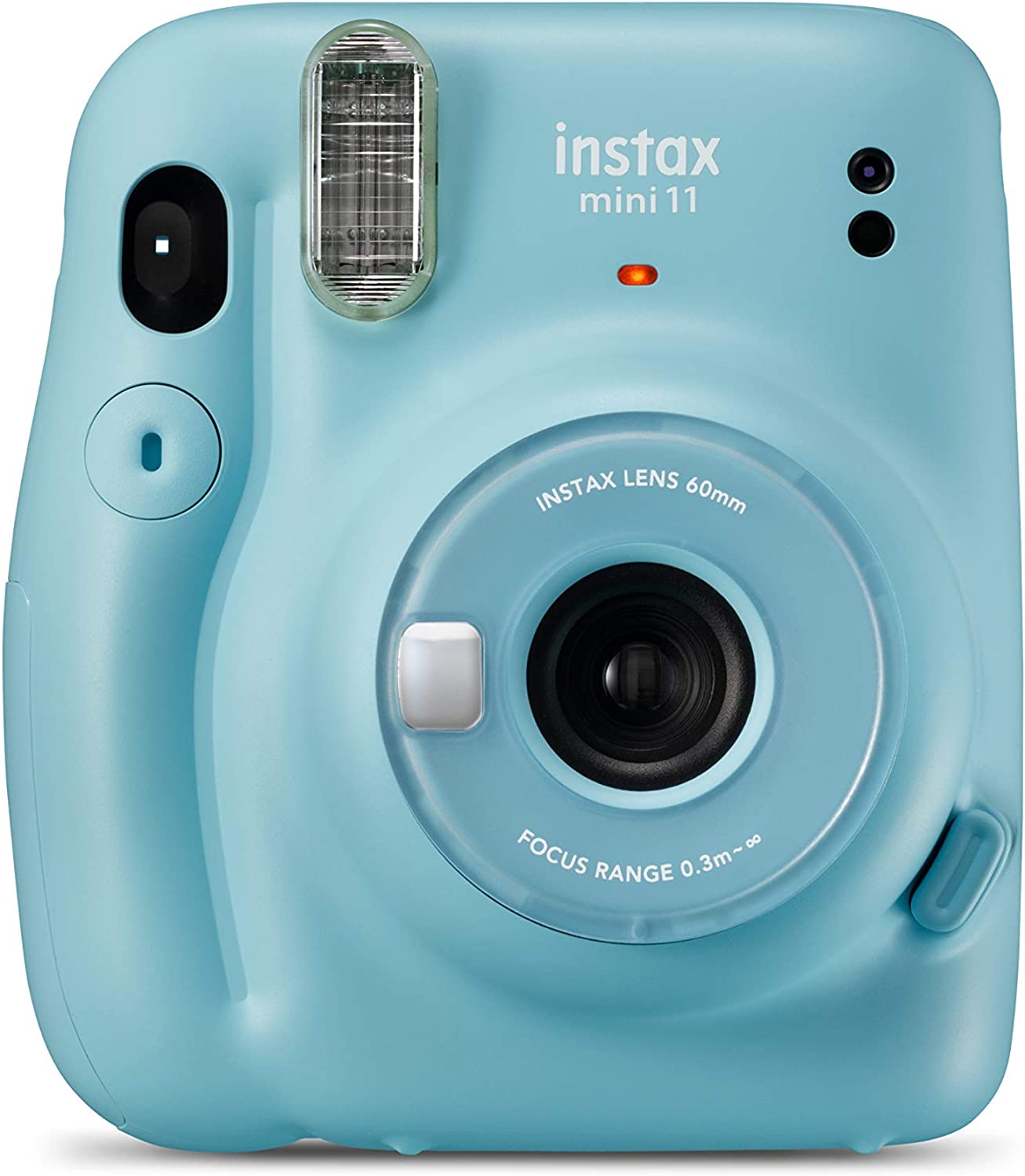 Fujifilm Instax Mini 11 Sky Blue Camara Instantanea - Tamaño de Imagen 62x46mm - Flash Auto - Mini Espejo para Selfies - Correa de Mano y 2 Botones de Obturador Diferentes
