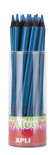 Apli Jumbo Fluor Lapices Triangulares 5mm de Grosor - Mejor Sujecion y Mayor Cobertura - Color Azul Fluor