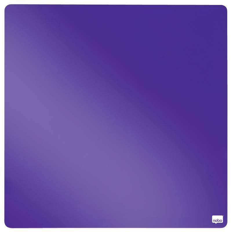 Nobo Tile Mini Pizarra Magnetica 360x360mm - sin Marco - Almohadillas Adhesivas e Imanes - Diseño Creativo y Colorido - Color Violeta
