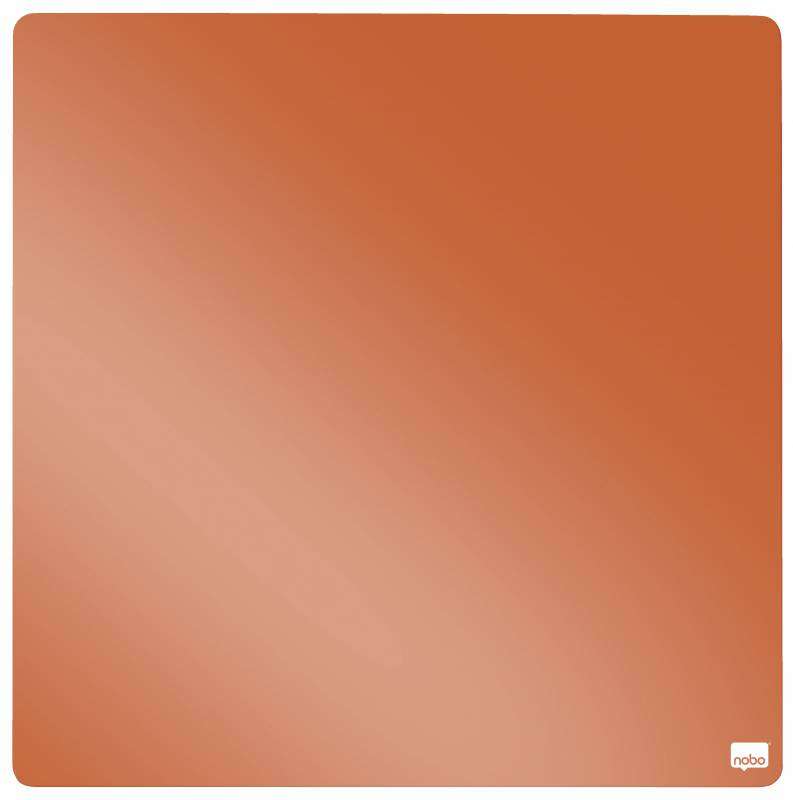 Nobo Tile Mini Pizarra Magnetica 360x360mm - sin Marco - Variedad de Colores - Almohadillas e Imanes - Diseño Creativo y Colorido - Naranja